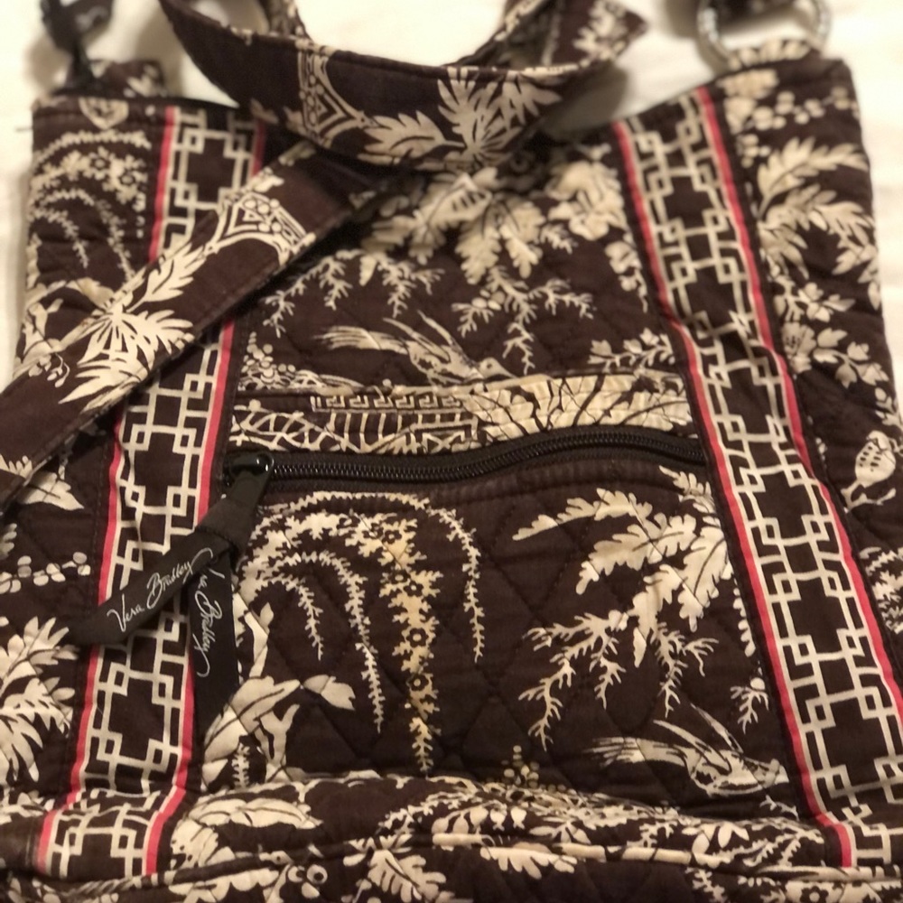 Vera Bradley Vintage-Brown Toile Messenger Bag